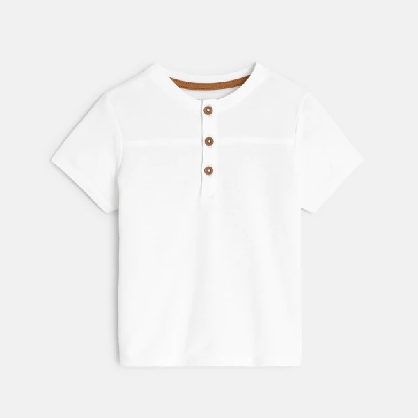 Bermuda à bretelles et t-shirt maille piquée marron bébé garçon