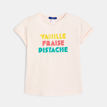 T-shirt à message rose fille