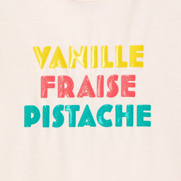 T-shirt à message rose fille