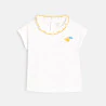 T-shirt col volanté patch toucan blanc bébé fille