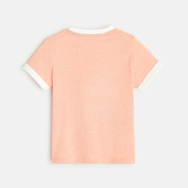 T-shirt rayé dinosaure orange bébé garçon
