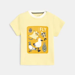 T-shirt animaux volants jaune bébé garçon