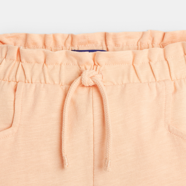 Short en jersey uni orange fille