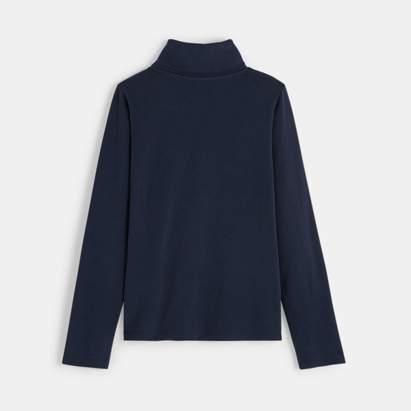 T-shirt col roulé bleu fille