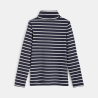 T-shirt col roulé rayé bleu garçon