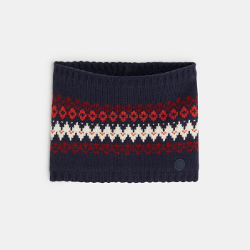 Snood en jacquard scandinave bleu garçon