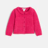 Gilet maille tricot irisée rose bébé fille