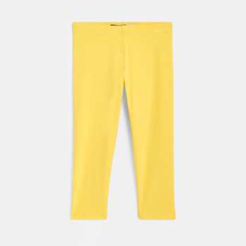 Legging court en jersey jaune fille
