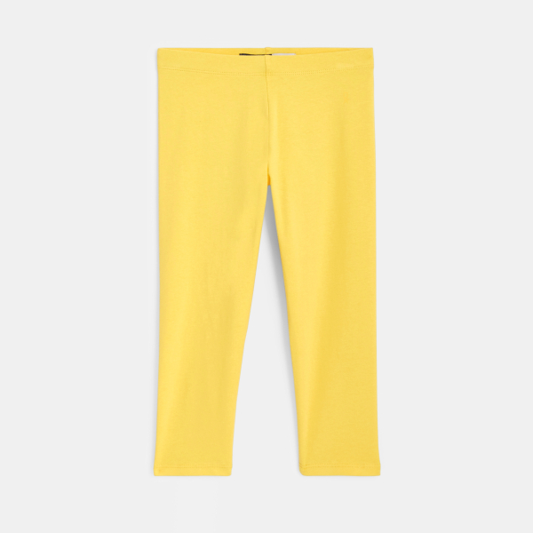 Legging court en jersey jaune fille