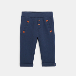 Jogpant molleton coton bio couleur bleu bébé garçon