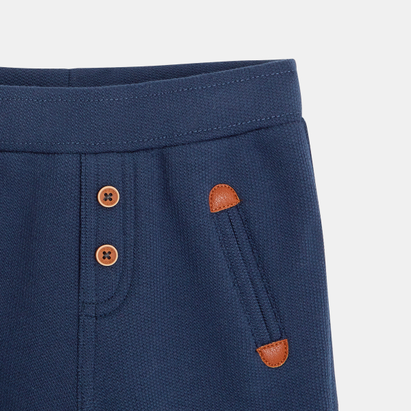 Jogpant molleton coton bio couleur bleu bébé garçon