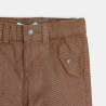 Pantalon coton fantaisie à bretelles marron bébé garçon