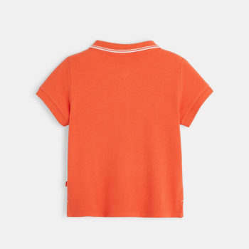 Polo maille piquée uni orange bébé garçon