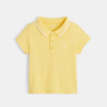 Polo maille piquée uni jaune bébé garçon