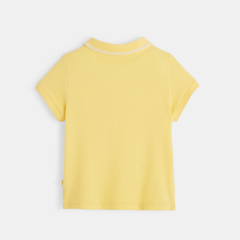 Polo maille piquée uni jaune bébé garçon