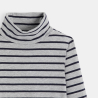 T-shirt col roulé rayé gris garçon
