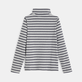 T-shirt col roulé rayé gris garçon