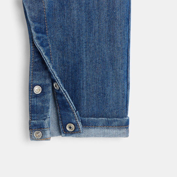 Salopette en jean bleue bébé garçon