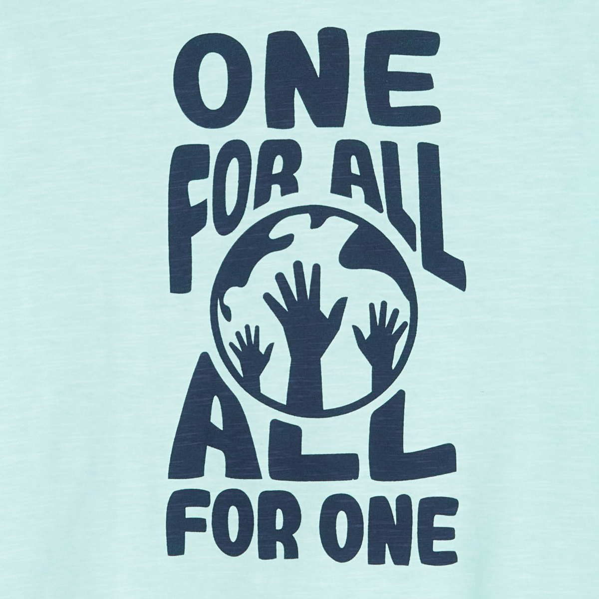 تي شيرت كم قصير مزين بعبارة "one for all all for one"