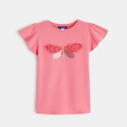 T-shirt à motif libellule rose fille