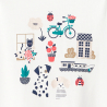 T-shirt impression chiens rose bébé fille