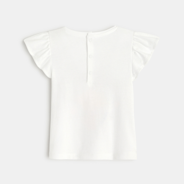 T-shirt impression chiens rose bébé fille