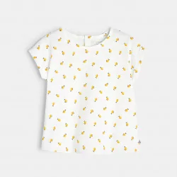T-shirt imprimé jaune bébé fille