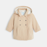 Manteau toile déperlante à capuche beige bébé fille