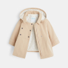 Manteau toile déperlante à capuche beige bébé fille