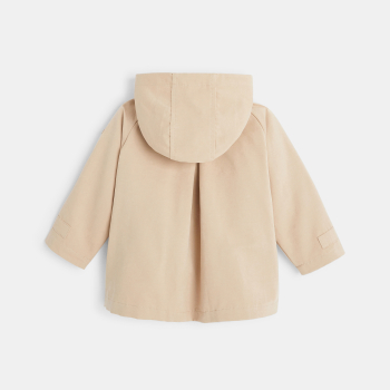 Manteau toile déperlante à capuche beige bébé fille