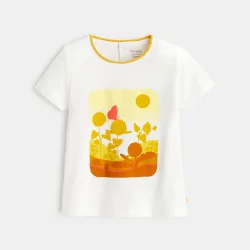 T-shirt papillons jaune bébé fille