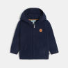 Gilet zippé maille à capuche bleu bébé garçon