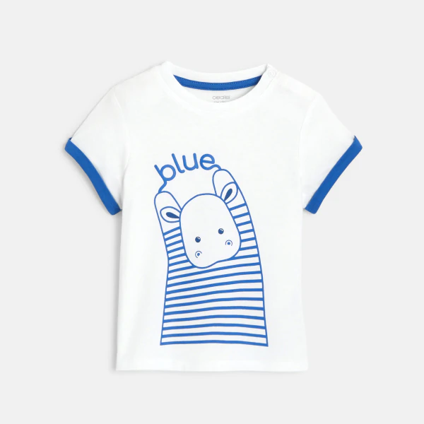 T-shirt bleu hippopotame bébé garçon
