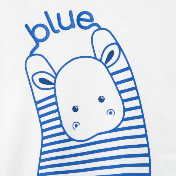 T-shirt bleu hippopotame bébé garçon