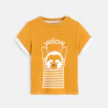 T-shirt ludique couleur jaune bébé garçon