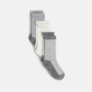 Chaussettes (lot de 3 paires) grises garçon