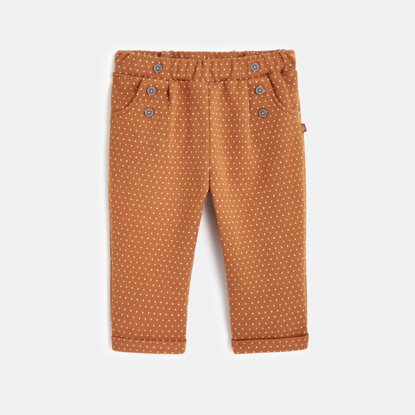 Pantalon à pois fantaisie marron bébé fille