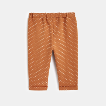 Pantalon à pois fantaisie marron bébé fille