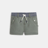 Short en lin et coton vert bébé garçon