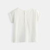 T-shirt bimatière broderie anglaise blanc bébé fille
