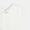 T-shirt bimatière broderie anglaise blanc bébé fille