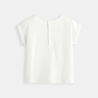 T-shirt bimatière broderie anglaise blanc bébé fille