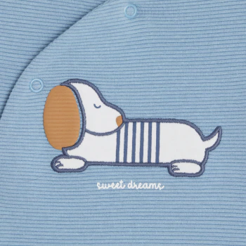 بدلة نوم للكلاب باللون الأزرق منسوجة ومضلعة رائعة للأولاد الصغار
