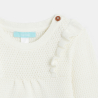 Pull maille tricot à volants blanc bébé fille
