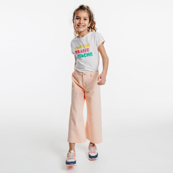 T-shirt à message rose fille