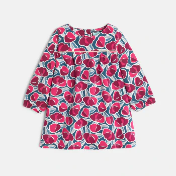 Robe molleton fleurie rose et legging bébé fille