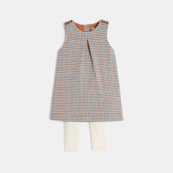 Robe chasuble à carreaux fantaisie bébé fille