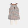 Robe chasuble à carreaux fantaisie bébé fille