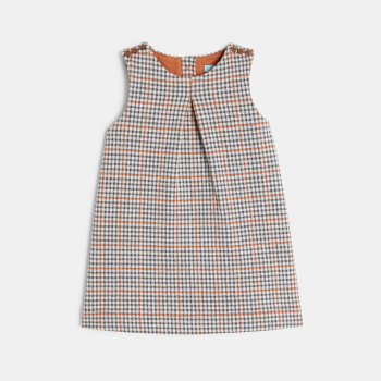 Robe chasuble à carreaux fantaisie bébé fille