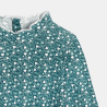 T-shirt côte plate col ondulé vert bébé fille